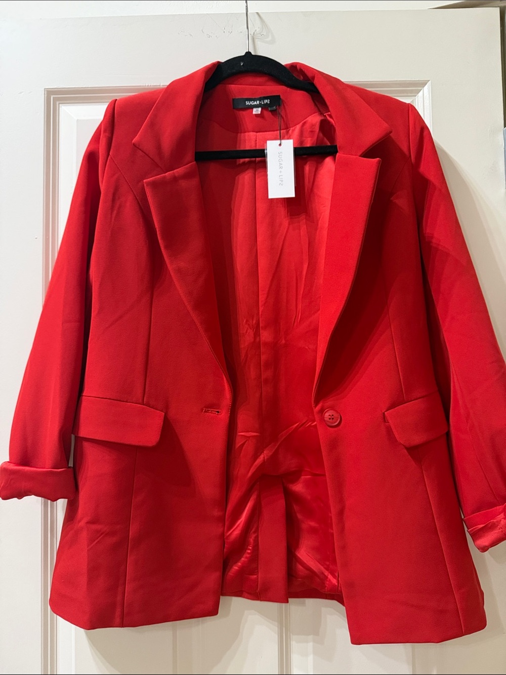 Sugarlips Vibrant Red Single-Button Blazer